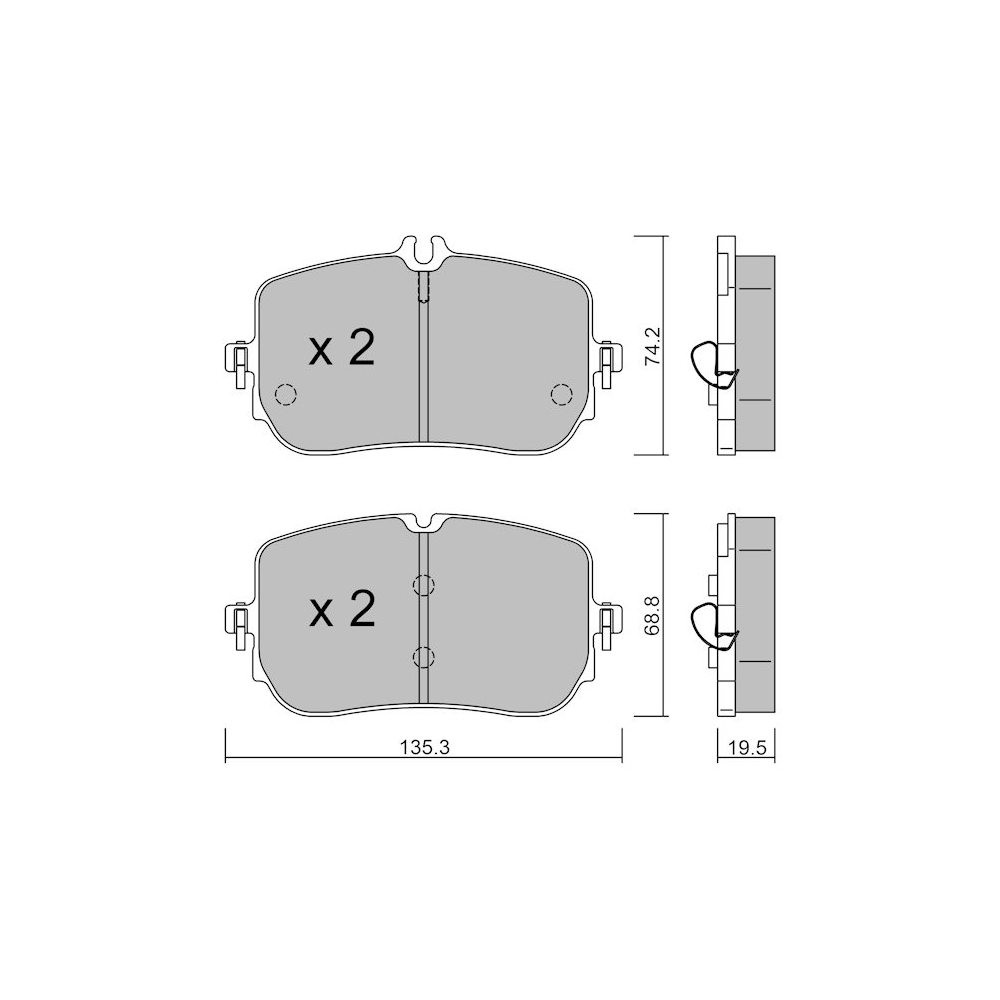 GT2i Club Avant remblokken voor MERCEDES BENZ CLA II (C118) AMG A 35 4-matic (177.051) 306pk 2019-03-01- - GT-PC12680 - 3666618582146