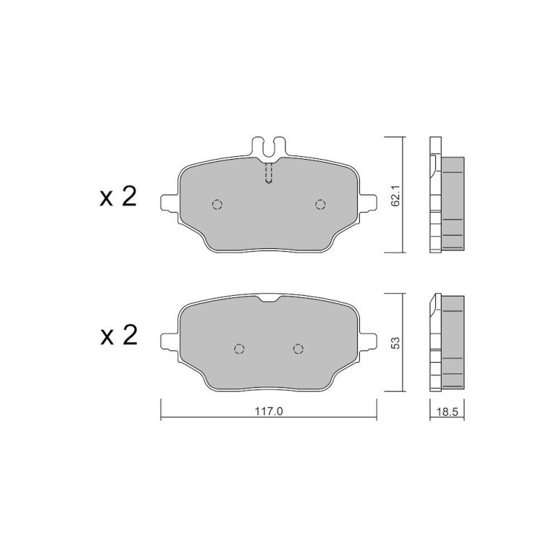 Remblokken GT2i Club Achter voor MERCEDES BENZ GLE II (W167) GLE 350 e 4-matic (167.354) 334pk 2018-10-01- - GT-PC12730 - 3666618582191
