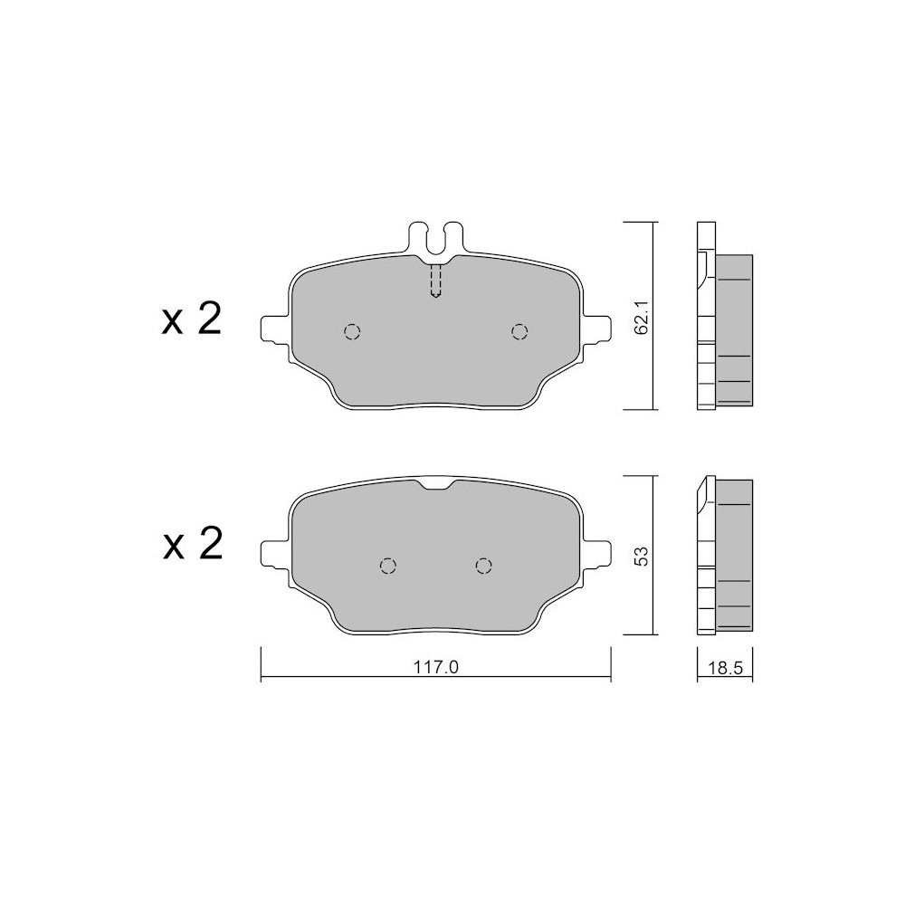 Remblokken GT2i Club Achter voor MERCEDES BENZ GLE II (W167) GLE 350 e 4-matic (167.354) 334pk 2018-10-01- - GT-PC12730 - 3666618582191