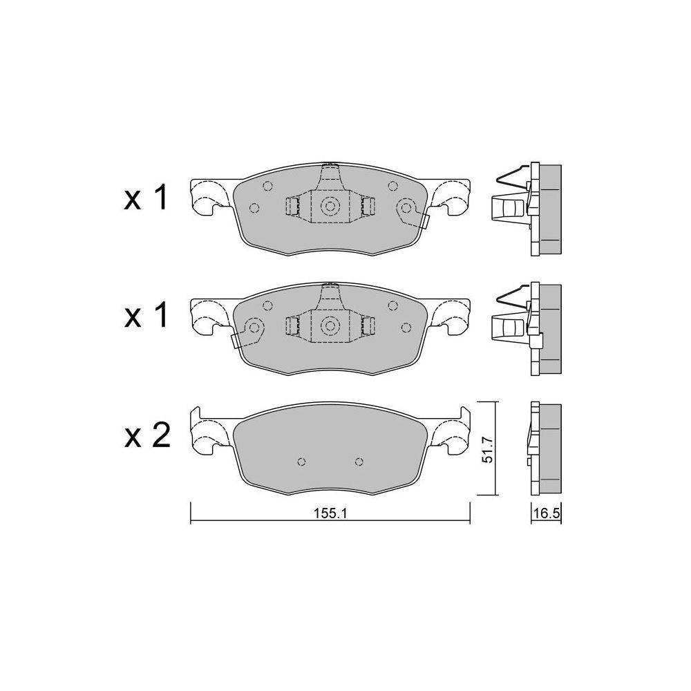 GT2i Club Front brake pads for TOYOTA Yaris V (_P21_, _PA1_, _PH1_) 2.0 D 187cv 2020-02-01- - GT-PC12820 - 3666618582269