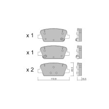 Plaquettes de frein GT2i Club Arrière pour HYUNDAI Santa Fe IV (TM, TMA) 2.5 AWD 282cv 2018-02-01-