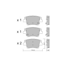 Pastiglie freno posteriori GT2i Club per HYUNDAI Santa Fe IV (TM, TMA) 2.5 AWD 282cv 2018-02-01- - GT-PC12840 - 3666618582283