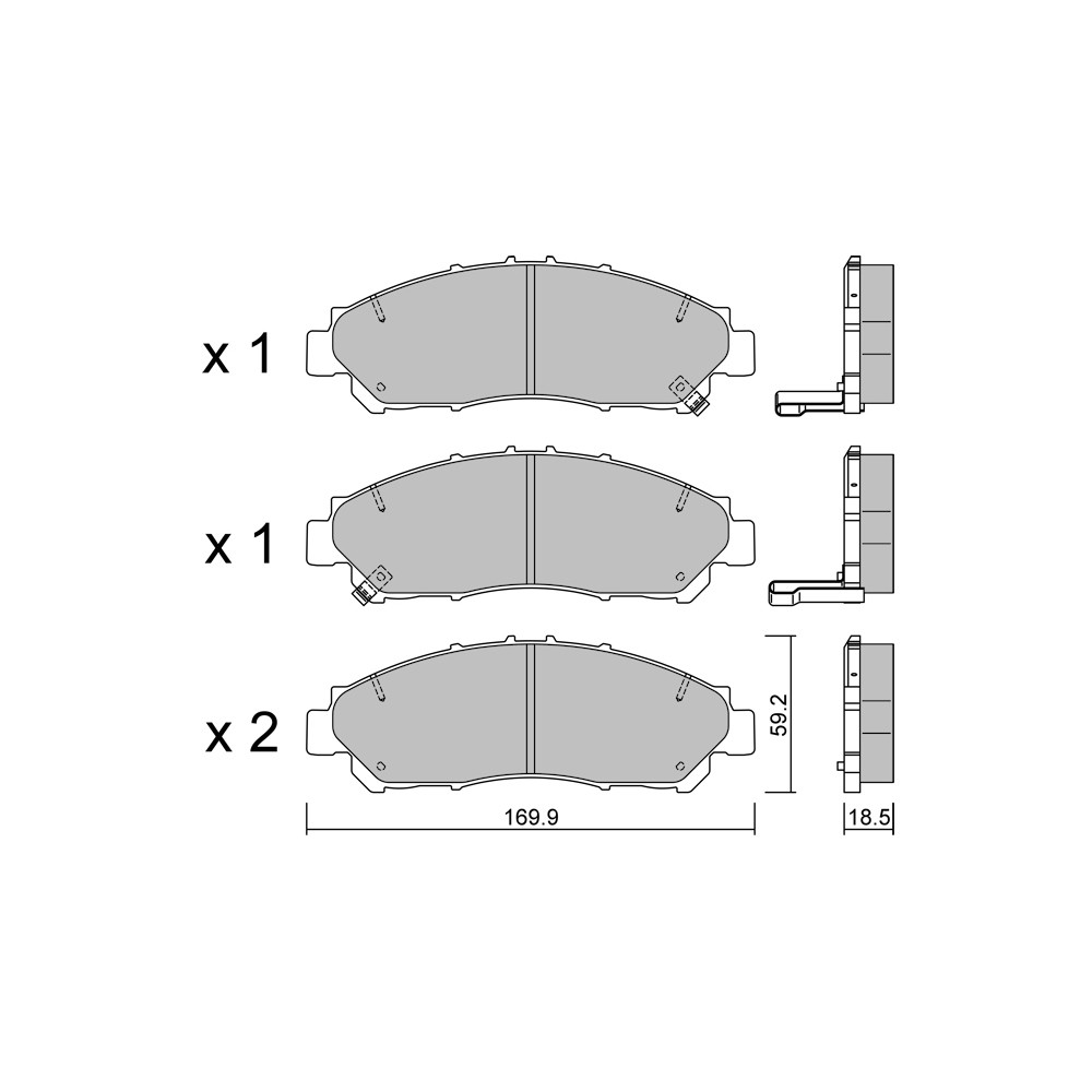 GT2i Club Front brake pads for TOYOTA Granvia II (_H3_) 2.8 (GDH303) 177cv 2019-05-01- - GT-PC12910 - 3666618582344