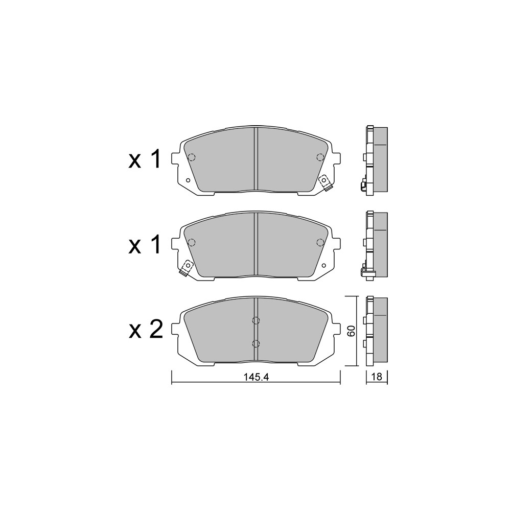 GT2i Club Front brake pads for HYUNDAI Sonata VIII (DN8) 2.5 T/GDI 290cv 2019-03-01- - GT-PC12980 - 3666618582405