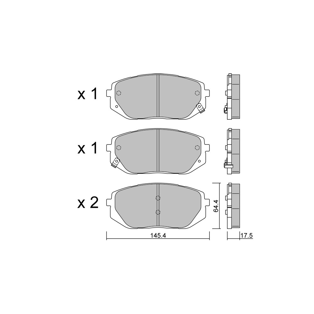GT2i Club Front brake pads for KIA EV6 77 AWD 325cv 2021-07-01- - GT-PC13000 - 3666618582436