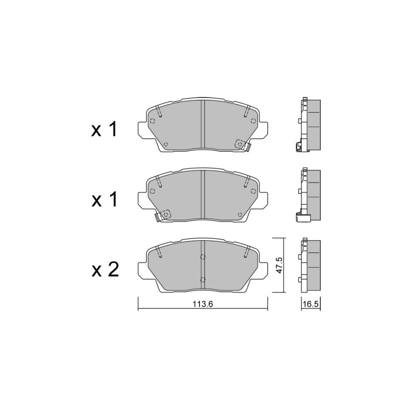 GT2i Club Avant remblokken voor KIA Picanto III (JA) / Morning 1.6 T-GDI Hybrid 215pk 2017-03-01- - GT-PC13020 - 3666618582450