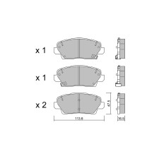 GT2i Club Avant remblokken voor KIA Picanto III (JA) / Morning 1.6 T-GDI Hybrid 215pk 2017-03-01- - GT-PC13020 - 3666618582450