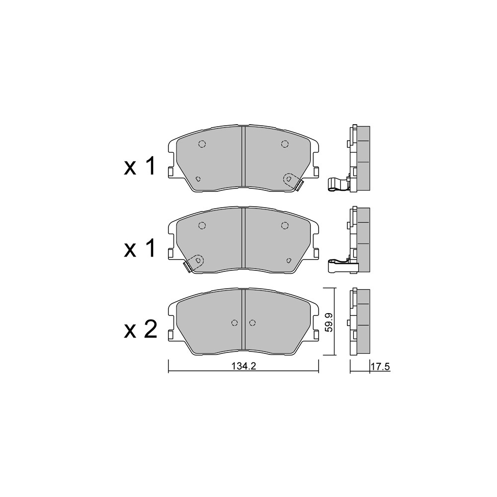 GT2i Club Front brake pads for KIA Soul III (SK3) 3.3 T-GDi 370cv 2019-01-01- - GT-PC13050 - 3666618582481