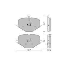 Plaquettes de frein GT2i Club Arrière pour MERCEDES BENZ Classe G III (W463) AMG G 63 4x4² (463.280) 585cv 2018-01-01-
