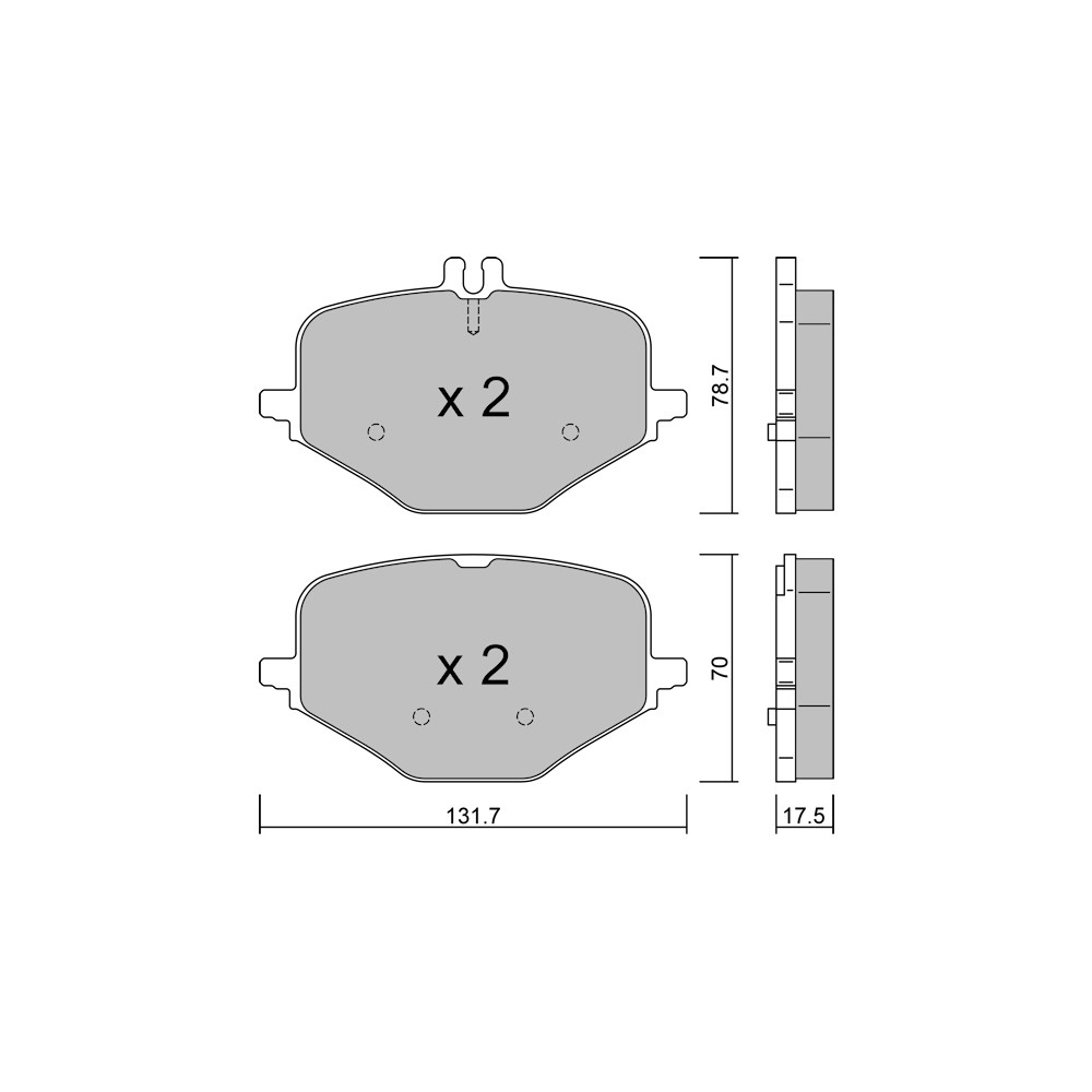 GT2i Club Rear brake pads for MERCEDES BENZ Classe G III (W463) AMG G 63 4x4² (463.280) 585cv 2018-01-01- - GT-PC13090 - 3666618582528