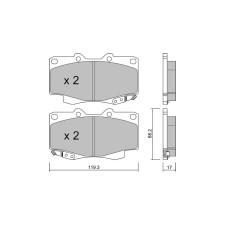 GT2i Club Avant remblokken voor TOYOTA Fortuner I (_N5_, _N6_) 3.0 D 4WD (KUN51_) 172pk 2004-06-01-2015-05-01 - GT-PC1311 - 3666618582542