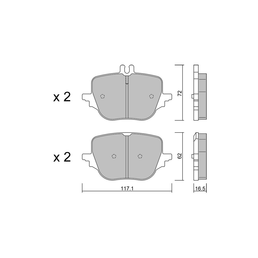 GT2i Club Rear brake pads for MERCEDES BENZ Classe S VIII (V223) S 680 Maybach 4-matic (223.979) 630cv 2020-09-01- - GT-PC13130 - 3666618582597