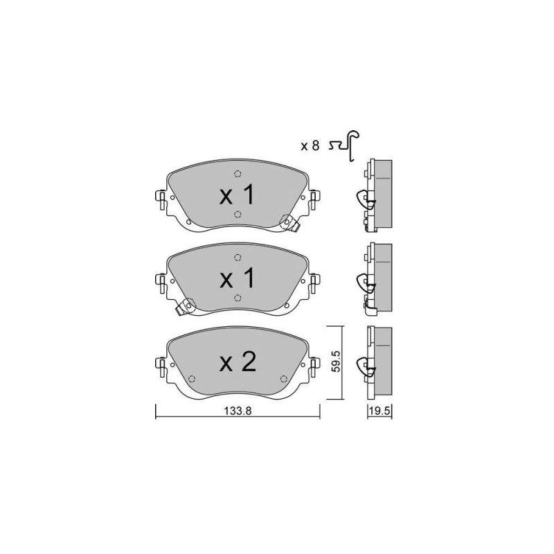 GT2i Club Avant remblokken voor FIAT Tipo II Sedan (356_) / Egea 2.9 (952AAM24) 510pk 2015-10-01- - GT-PC13250 - 3666618582702