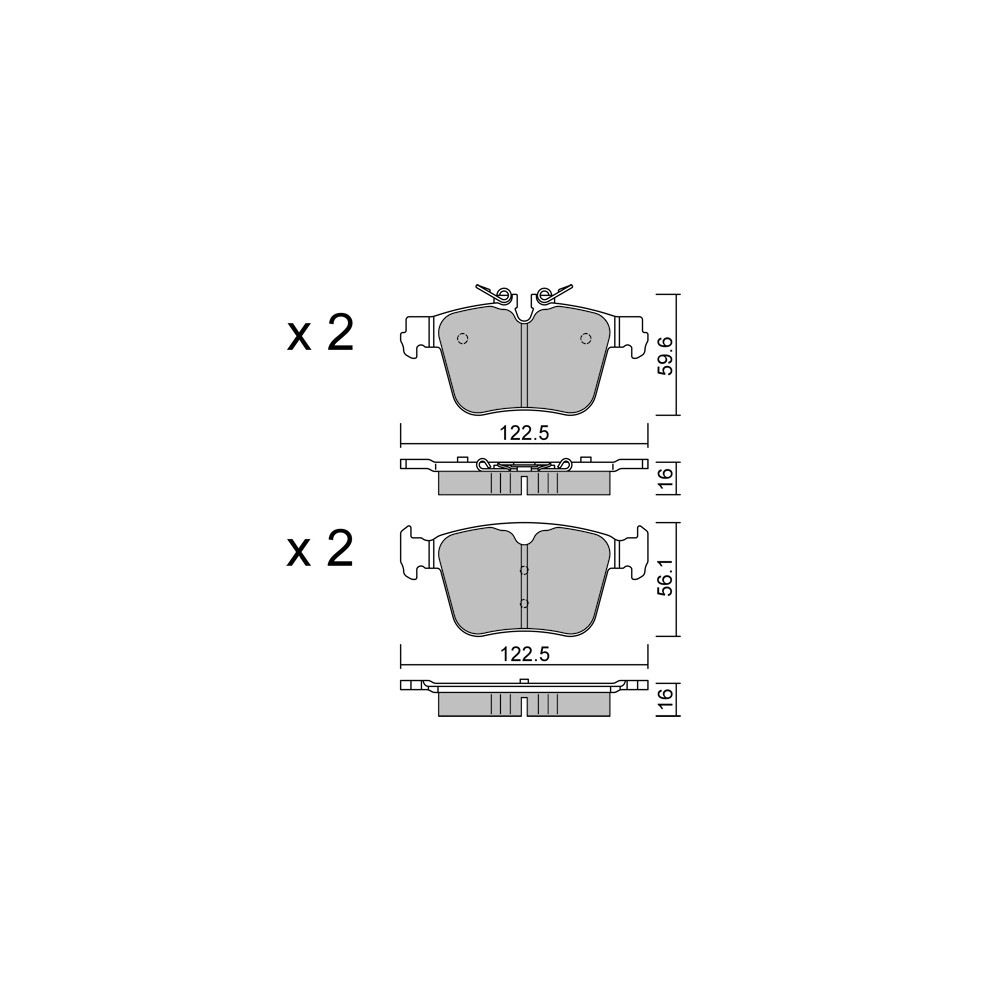 GT2i Club Rear brake pads for VOLVO V60 II (225) T8 Plug-in Hybrid AWD 463cv 2018-02-01- - GT-PC13290 - 3666618582733