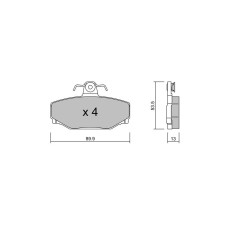 GT2i Club remblokken achter voor VOLVO 780 (782) EV 262pk 1986-04-01-1990-11-01 - GT-PC1330 - 3666618582740