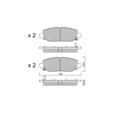 GT2i Club remblokken achter voor JEEP Wrangler IV (JL) 3.6 VVT (JL72, JL74) 285pk 2017-11-01- - GT-PC13350 - 3666618582771
