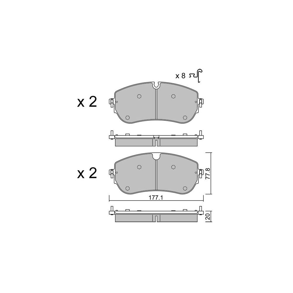 GT2i Club Front brake pads for LAND ROVER Discovery V Sport (L550) 1.5 P300e Hybrid 4x4 309cv 2014-09-01- - GT-PC13420 - 3666618582795