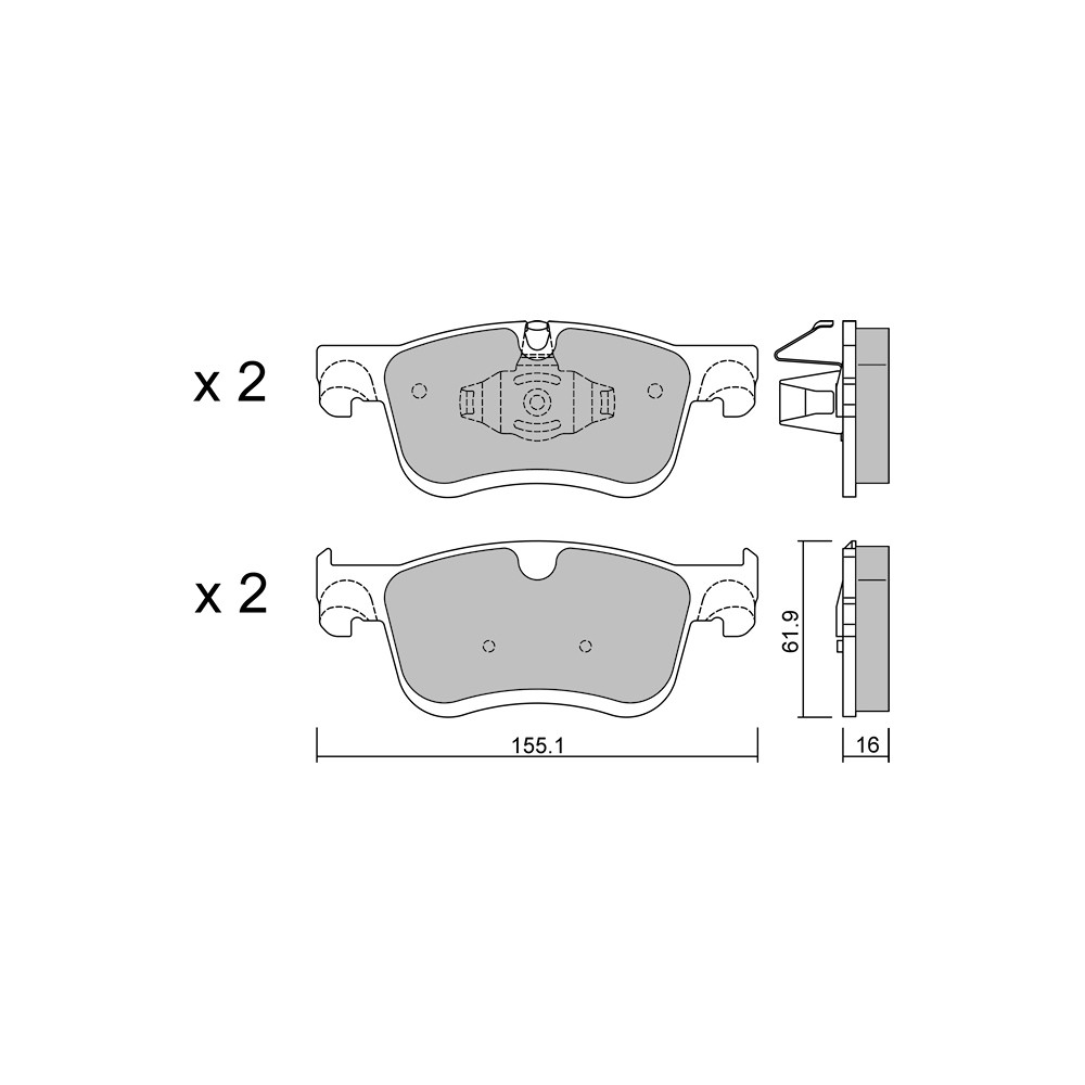 GT2i Club Front brake pads for CITROEN Berlingo III (ER_, EC_) e-Berlingo 136cv 2018-06-01- - GT-PC13490 - 3666618582801