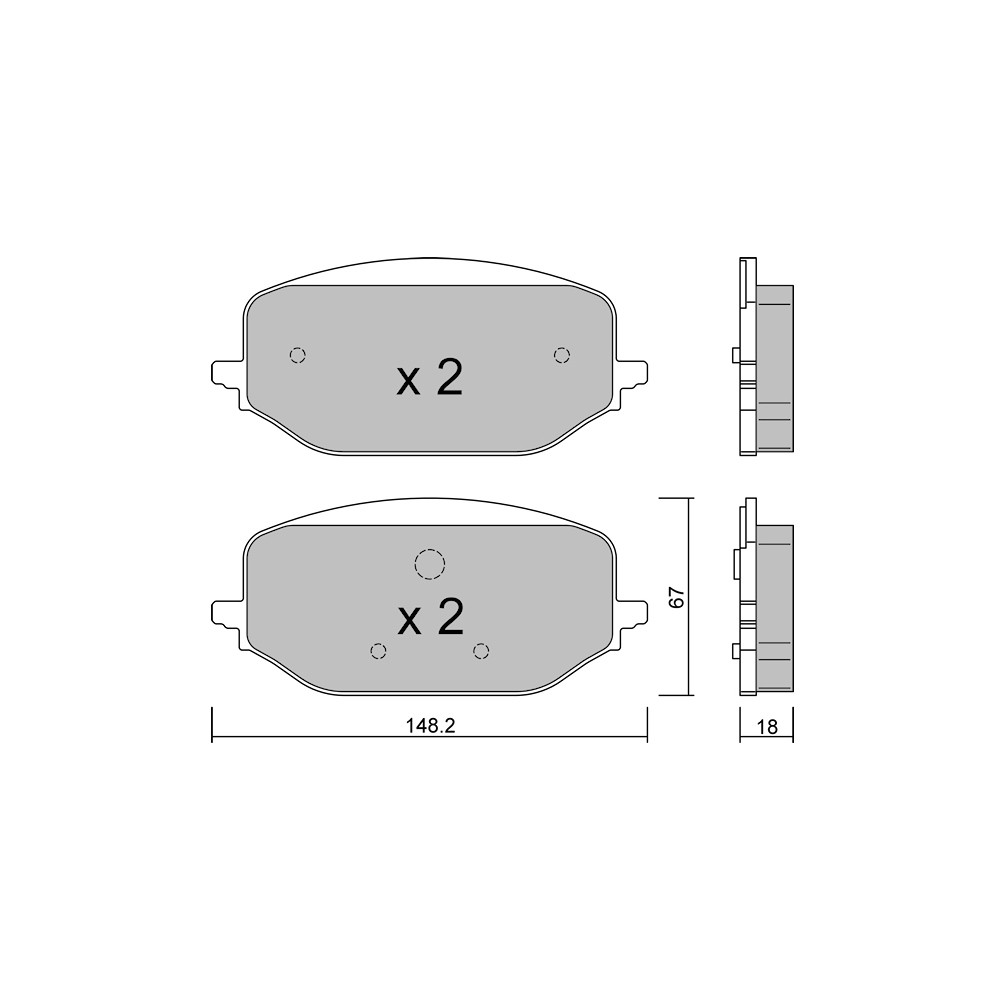 GT2i Club Front brake pads for DS DS7 (J4_, JC_) E/TENSE 4x4 300 (J45GBU) 300cv 2022-09-01- - GT-PC13510 - 3666618582832