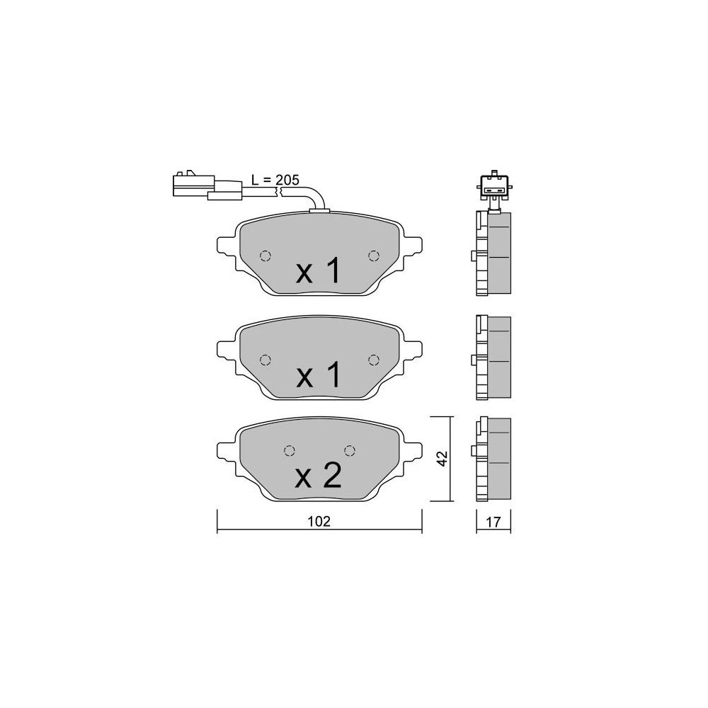 Plaquettes de frein GT2i Club Arrière pour MERCEDES BENZ Citan II Tourer (W420) TCe 130 (KJMB) 131cv 2021-09-01- - GT-PC13521 - 3666618582849