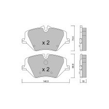 GT2i Club Avant remblokken voor BMW 2 II Active Tourer (U06) C 180 (206.041) 170pk 2021-11-01- - GT-PC13540 - 3666618582863