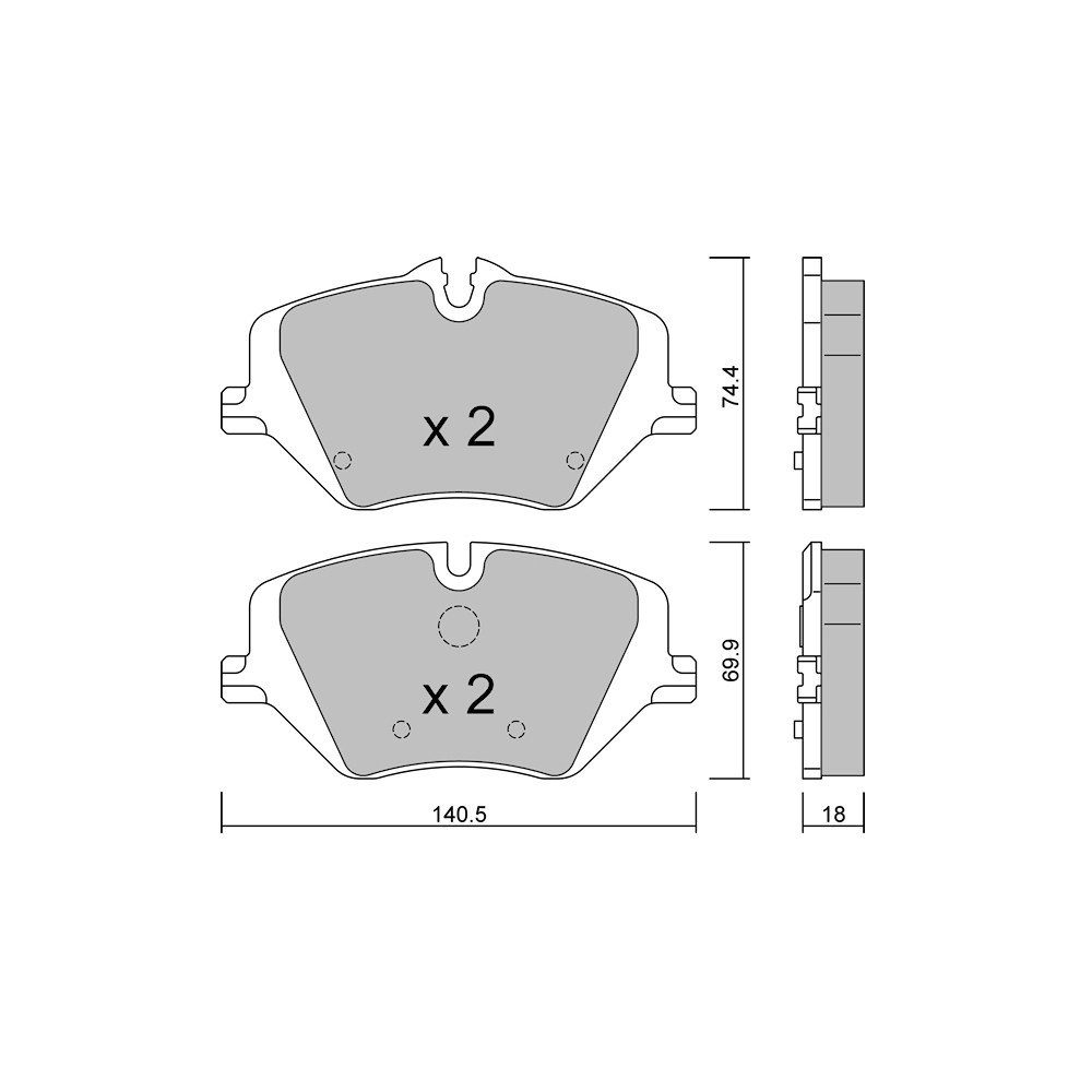GT2i Club Avant remblokken voor BMW 2 II Active Tourer (U06) C 180 (206.041) 170pk 2021-11-01- - GT-PC13540 - 3666618582863