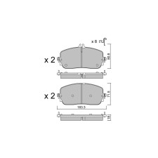 GT2i Club Avant remblokken voor MERCEDES BENZ C Klasse V (W206) C 300 e 4-matic (206.056) 313pk 2021-03-01- - GT-PC13570 - 3666618582894