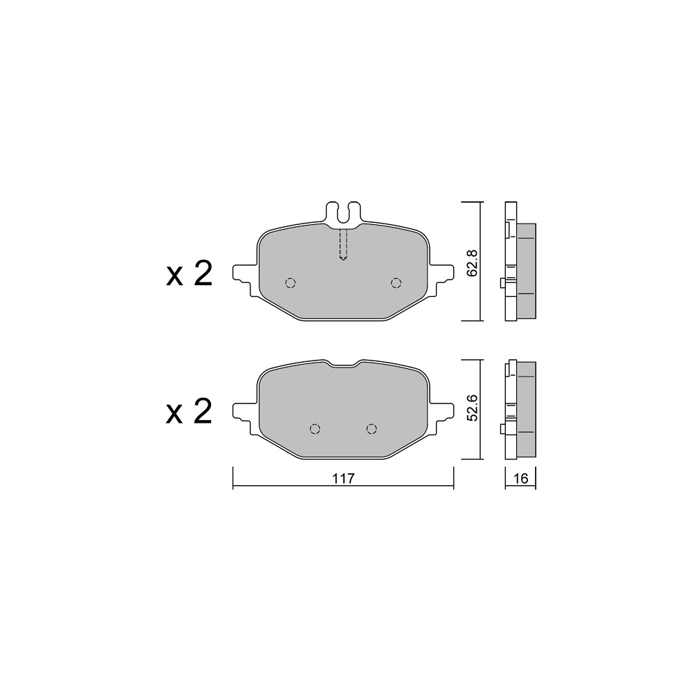 GT2i Club Rear brake pads for MERCEDES BENZ Classe C V (W206) C 400 e 4-matic (206.055) 381cv 2021-03-01- - GT-PC13590 - 3666618582917
