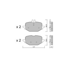 Remblokken GT2i Club Achter voor MERCEDES BENZ C Klasse V (W206) C 200 4MATIC (206.043) 204pk 2021-03-01- - GT-PC13591 - 3666618582924