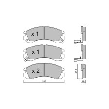 Pastiglie freno anteriori GT2i Club per MITSUBISHI 3000 GT / GTO 3.0i Turbo 24V / 4WD 1989-00 - Pinze freno Akebono