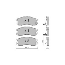 GT2i Club Front brake pads for SUBARU Impreza I Sedan (GC) 1.6 T-GDi 204cv 1992-08-01-2001-01-01