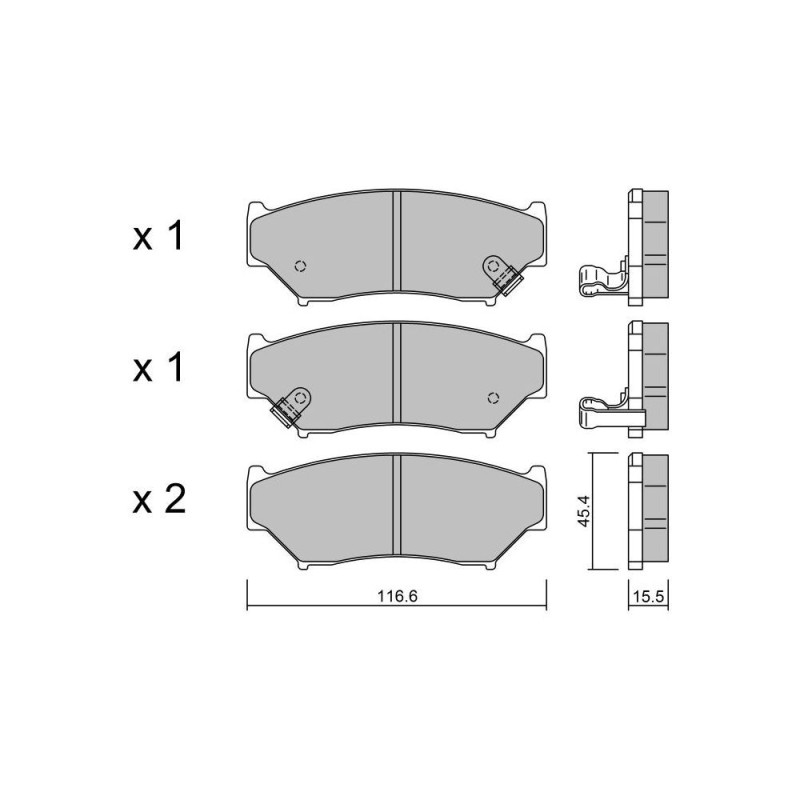 GT2i Club Avant remblokken voor SUZUKI Vitara I Cabrio (ET, TA)/ Sidekick 35 TFSI 150pk 1988-07-01-2002-10-01 - GT-PC1380 - 3666618583129