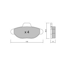 GT2i Club Avant remblokken voor FIAT Cinquecento (170_) 2.0 D3 150pk 1991-07-01-1999-07-01 - GT-PC1390 - 3666618583150