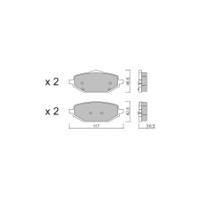 Remblokken GT2i Club Achter voor MG Marvel R EV 289pk 2021-02-01- - GT-PC13950 - 3666618583211