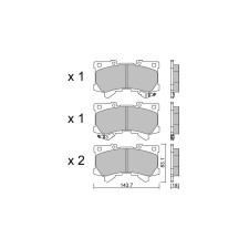 GT2i Club Avant remblokken voor TOYOTA Land Cruiser VIII 300 (_J3_) 600 AWD (VJA310, URJ300) 415pk 2021-07-01- - GT-PC14010 - 3666618583242