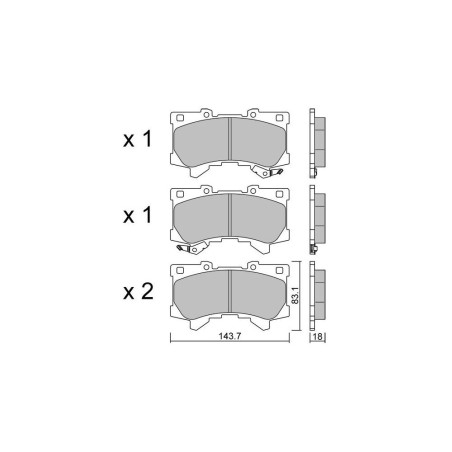 Pastiglie freno anteriori GT2i Club per TOYOTA Land Cruiser VIII 300 (_J3_) 600 AWD (VJA310, URJ300) 415cv 2021-07-01-