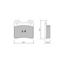 Remblokken GT2i Club Achter voor OPEL Kadett E 2.0i, 2.0i 16V Gsi 1984-91 - Ate remklauwen - GT-PC1430 - 3666618583273