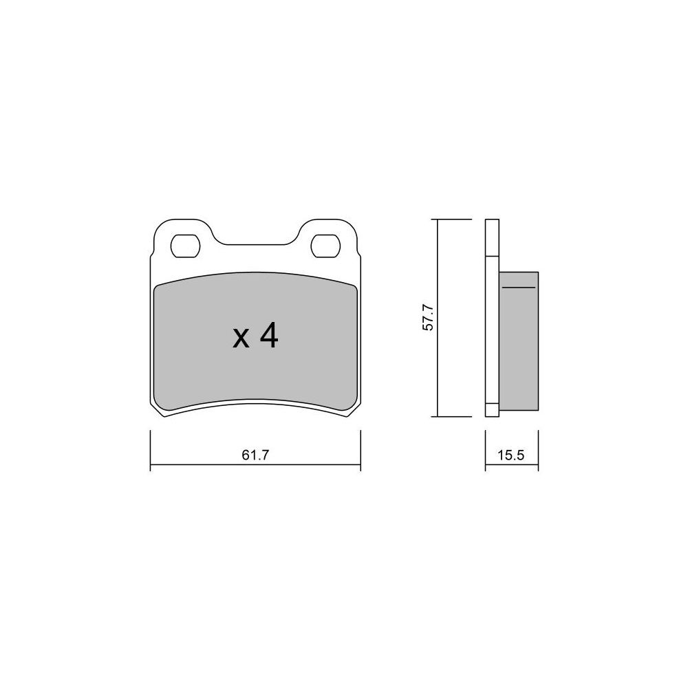GT2i Club Rear brake pads for OPEL Kadett E 2.0i, 2.0i 16V Gsi 1984-91 - Brake calipers Ate  - GT-PC1430 - 3666618583273