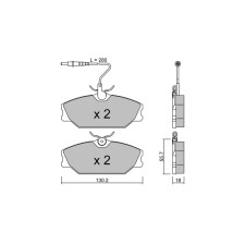 GT2i Club Front brake pads for RENAULT Espace II (J/S63_) 3.0 Biturbo 4x4 (B545) 263cv 1991-01-01-1996-12-01