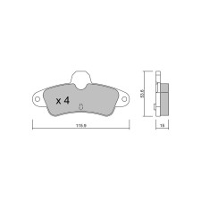 GT2i Club Achterremblokken voor FORD Mondeo I (GBP) 2.5 ST 200 206pk 1993-02-01-1996-08-01 - GT-PC1450 - 3666618583297