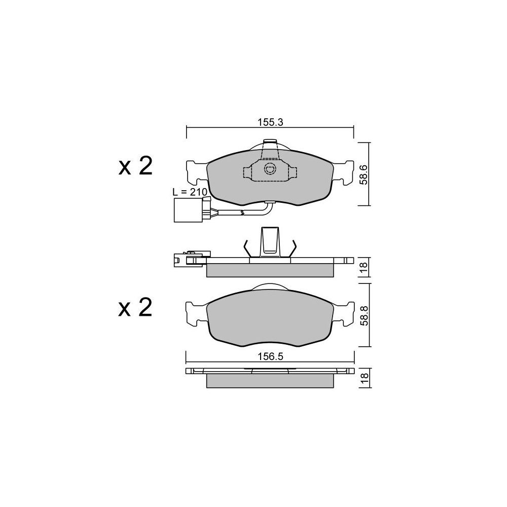 Plaquettes de frein GT2i Club Avant pour FORD Cougar (EC_) 2.2 Turbo Essex Limited S4 214cv 1998-08-01-2001-12-01 - GT-PC1481 - 3666618583341
