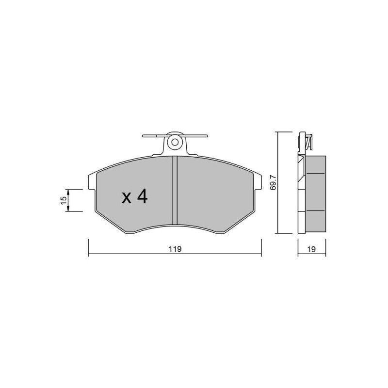 GT2i Club Avant remblokken voor AUDI 80 V (8C2, B4) 2.0 20 V 161pk 1991-09-01-1994-12-01 - GT-PC1510 - 3666618583365