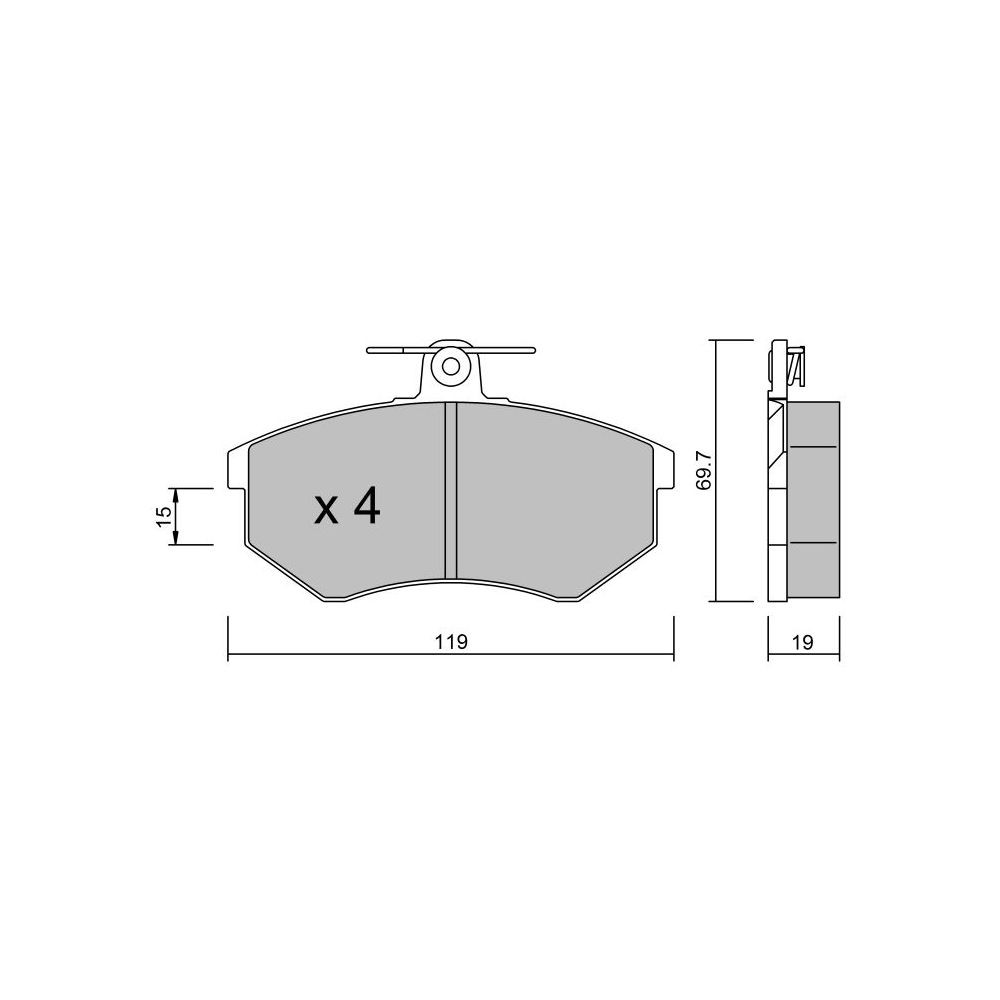 GT2i Club Front brake pads for AUDI 80 V (8C2, B4) 2.0 20 V 161cv 1991-09-01-1994-12-01 - GT-PC1510 - 3666618583365