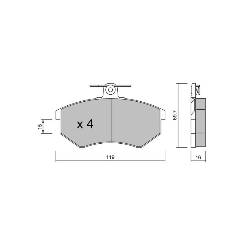 GT2i Club Avant remblokken voor AUDI 80 III (81, 85, B2) 2.2 quattro (85Q) 136pk 1978-08-01-1987-03-01 - GT-PC1512 - 3666618583389