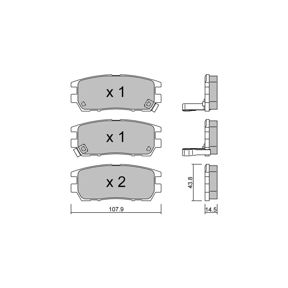 Plaquettes de frein GT2i Club Arrière pour MITSUBISHI Lancer/Carisma 2.0i 16V T 4wd EVo IV 96-98 - Etriers de frein Akebono - GT-PC1540 - 3666618583402