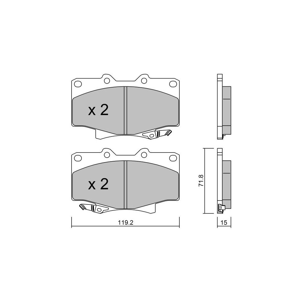 GT2i Club Avant remblokken voor TOYOTA Land Cruiser IV 80 (_J8_) 4.5 24V (FZJ80_) 206pk 1990-01-1999-11-01 - GT-PC1560 - 3666618583419