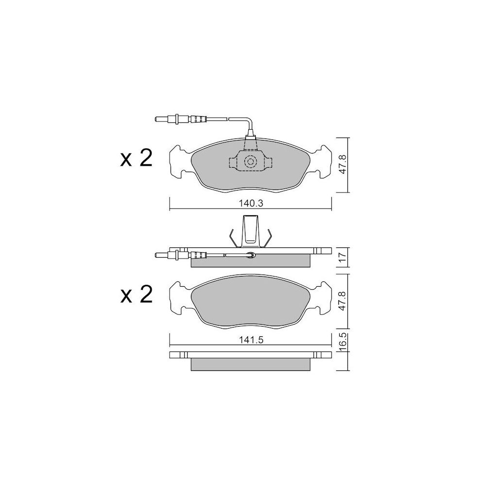 Plaquettes de frein GT2i Club Avant pour PEUGEOT 306 (7B, N3, N5) 1.8 ST 101cv 1993-04-01-2001-12-01 - GT-PC1590 - 3666618583426