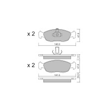 GT2i Club Front brake pads for PEUGEOT 106 1.6i Rallye, 1.6i 16V GTi 1991-05 - Brake calipers Ate 