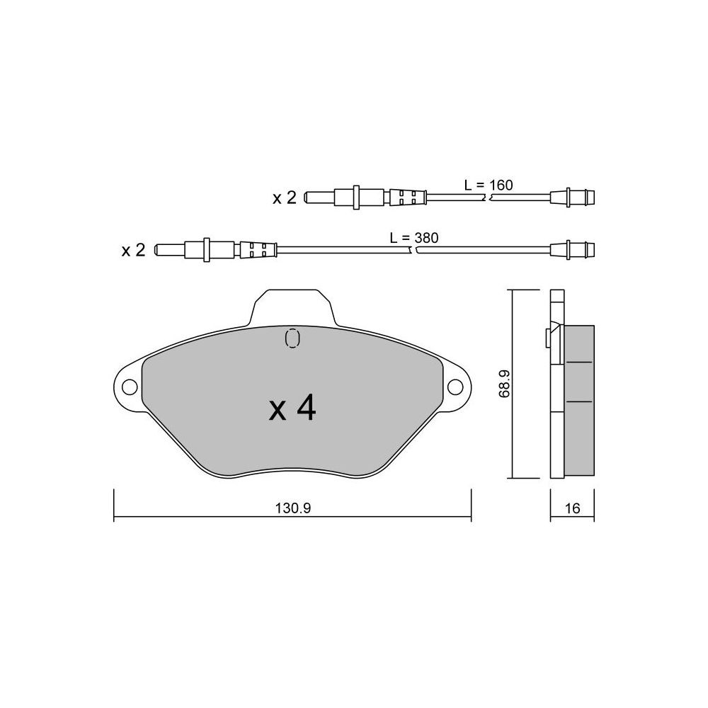 Plaquettes de frein GT2i Club Avant pour CITROEN Xantia Break (X1_, X2_) 2.0 i 16V 132cv 1995-06-01-2003-04-30 - GT-PC1600 - 3666618583433