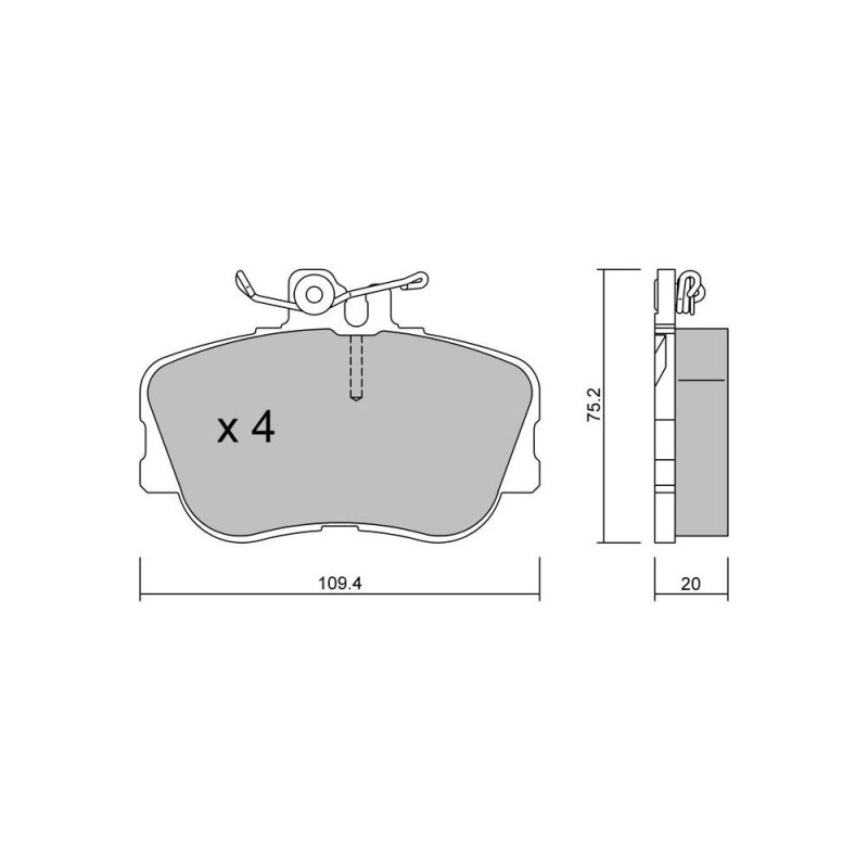 GT2i Club Avant remblokken voor MERCEDES BENZ C Klasse I (W202) 300 (MCV20_, MCV30_) 203pk 1993-03-01-2000-05-01 - GT-PC1610 - 3666618583440